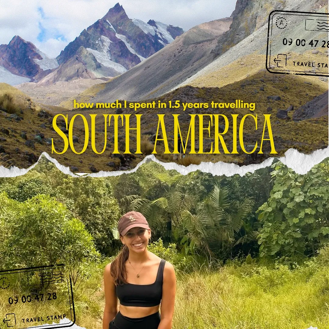 Me in a green valley in the Andes, under the title how much I spent in 1.5 years travelling South America
