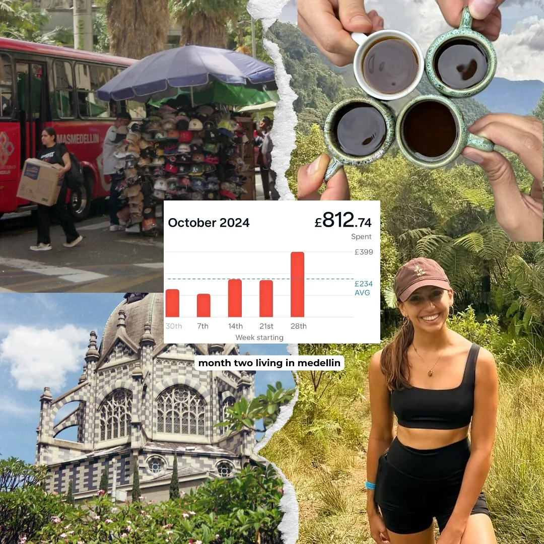 My spending app for October 2024, my second month in Medellín