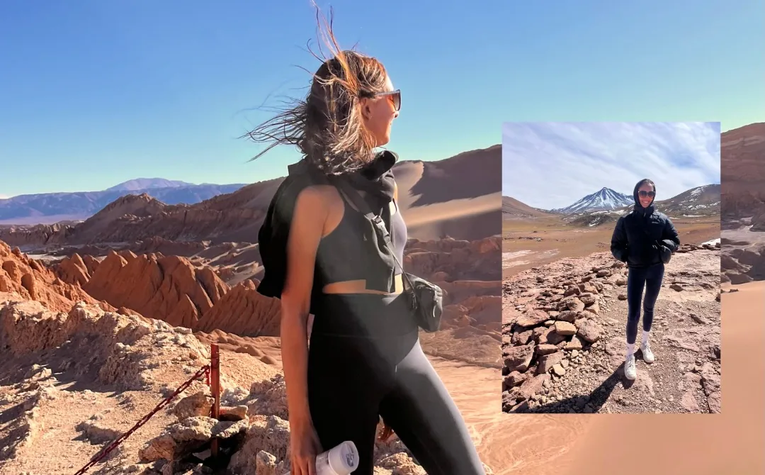 Natasha in the red rocks of the Atacama desert